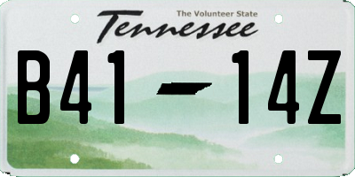 TN license plate B4114Z