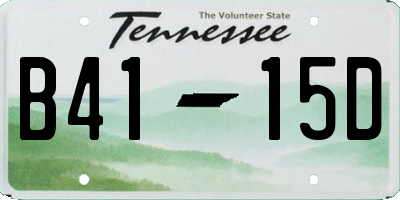 TN license plate B4115D