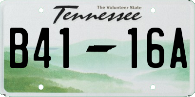 TN license plate B4116A
