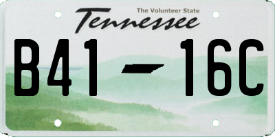 TN license plate B4116C