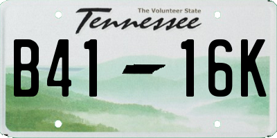 TN license plate B4116K