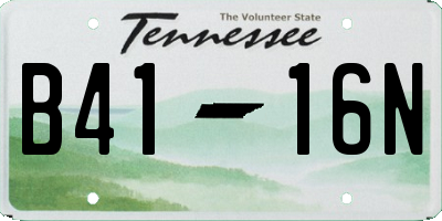 TN license plate B4116N