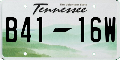 TN license plate B4116W