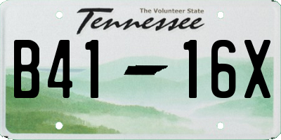 TN license plate B4116X