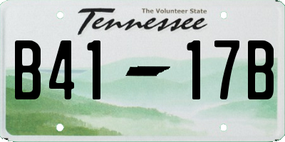TN license plate B4117B