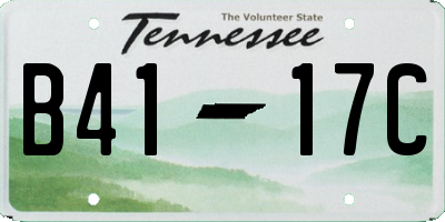 TN license plate B4117C
