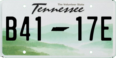 TN license plate B4117E