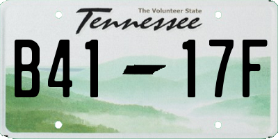 TN license plate B4117F