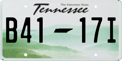 TN license plate B4117I