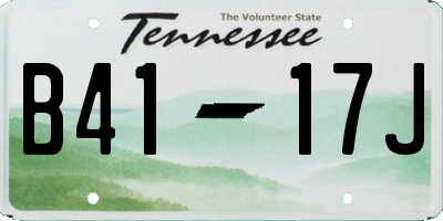 TN license plate B4117J