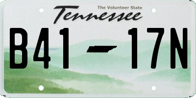 TN license plate B4117N