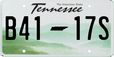 TN license plate B4117S