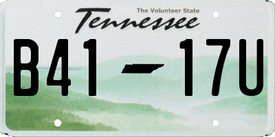 TN license plate B4117U