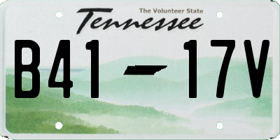 TN license plate B4117V