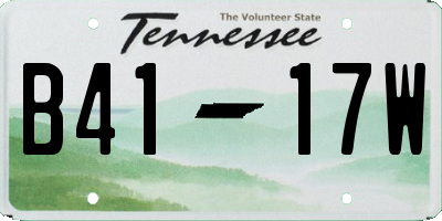 TN license plate B4117W