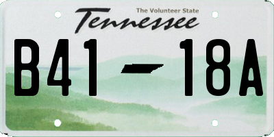 TN license plate B4118A