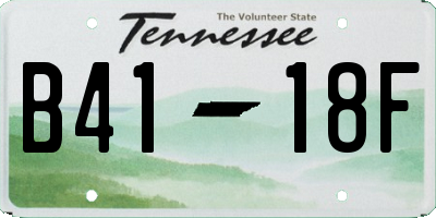 TN license plate B4118F