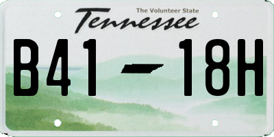 TN license plate B4118H
