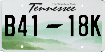 TN license plate B4118K