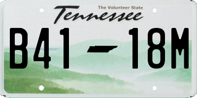 TN license plate B4118M