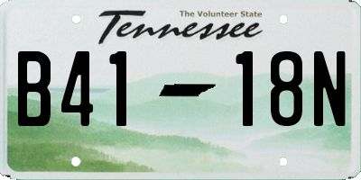 TN license plate B4118N