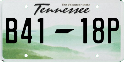 TN license plate B4118P