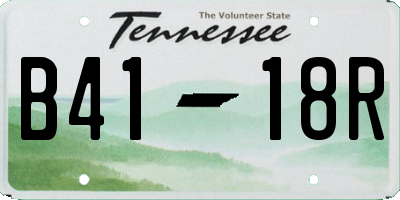 TN license plate B4118R
