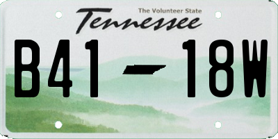 TN license plate B4118W