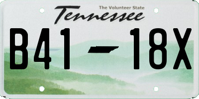 TN license plate B4118X