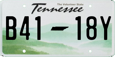 TN license plate B4118Y