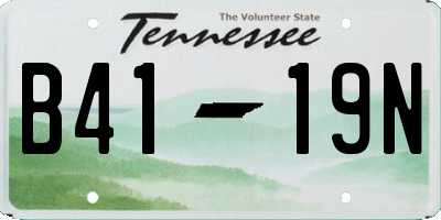 TN license plate B4119N