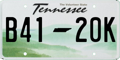 TN license plate B4120K