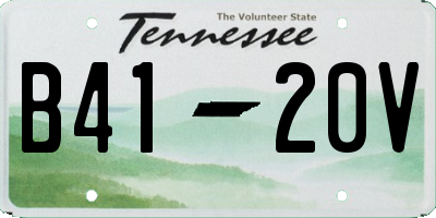 TN license plate B4120V