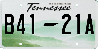 TN license plate B4121A
