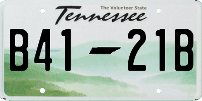 TN license plate B4121B