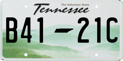 TN license plate B4121C