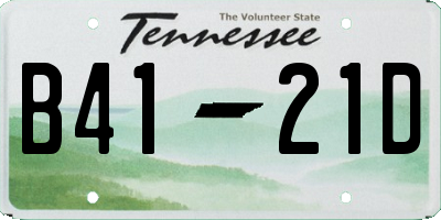 TN license plate B4121D