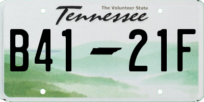 TN license plate B4121F