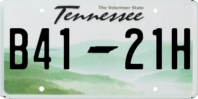 TN license plate B4121H