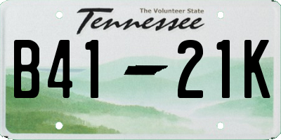 TN license plate B4121K