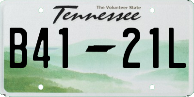 TN license plate B4121L