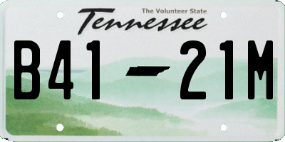 TN license plate B4121M
