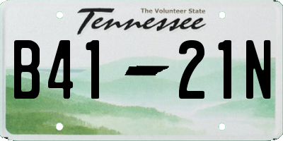 TN license plate B4121N