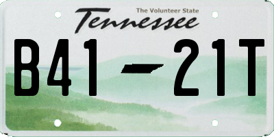 TN license plate B4121T