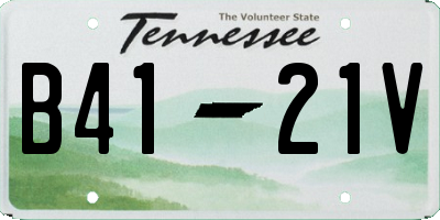 TN license plate B4121V
