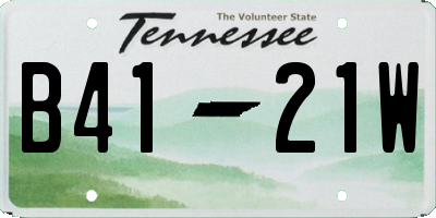 TN license plate B4121W