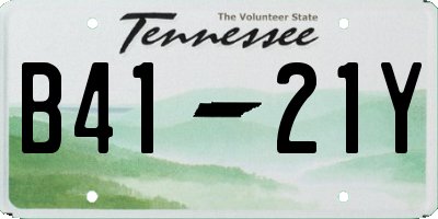 TN license plate B4121Y