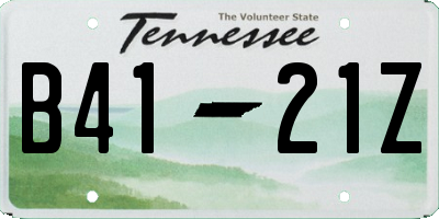 TN license plate B4121Z