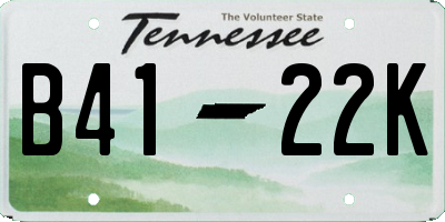 TN license plate B4122K