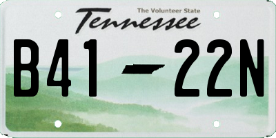 TN license plate B4122N